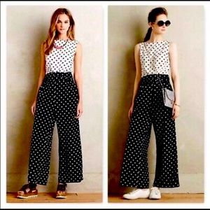 Anthropologie whit two polka dots jumpsuit size 2